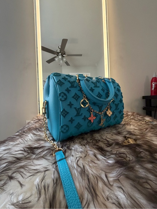 Other Handbags - Teal Monogram Speedy with Charm Chain
